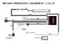 Technical wiring diagram illustrating the electrical connections between the lamp, switch, power source, and control modules."