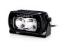 Angled view of the lamp face highlighting the depth of the housing and the contours of the lens and outer casing.