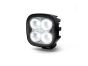 Angled view of the lamp face highlighting the depth of the housing and the contours of the lens and outer casing.