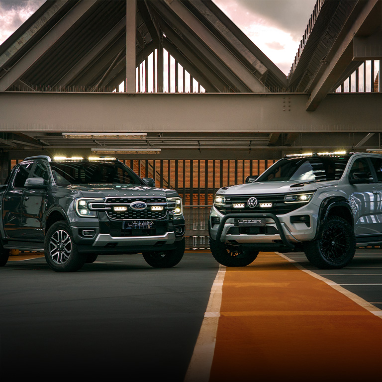 Custom roof pods with Glide LED bars &mdash; fits Ford Ranger & VW Amarok